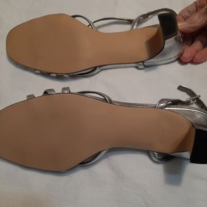 Silver strapped evening shoes